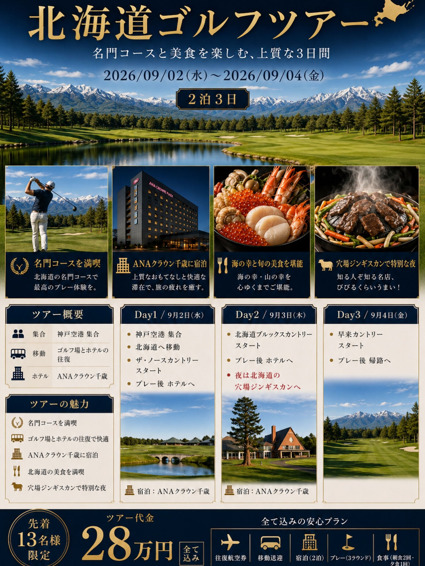 ⛳️【RICOS 北海道ゴルフツアー開催決定】⛳️